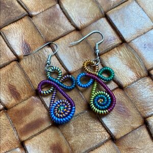 Colorful Spiral Wire Earrings
